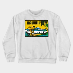 Hawaii Vintage Style Surfer Crewneck Sweatshirt